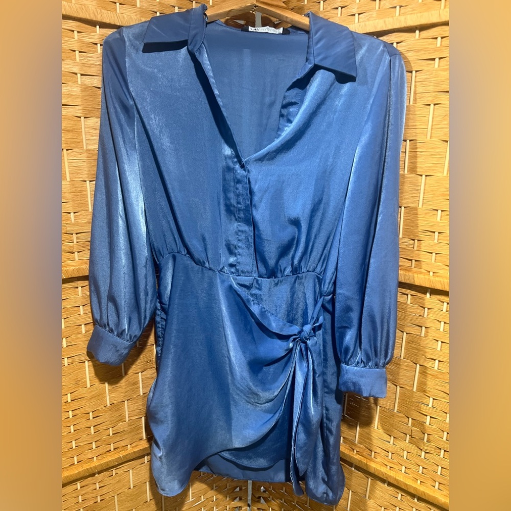 Zara silky blue Dress